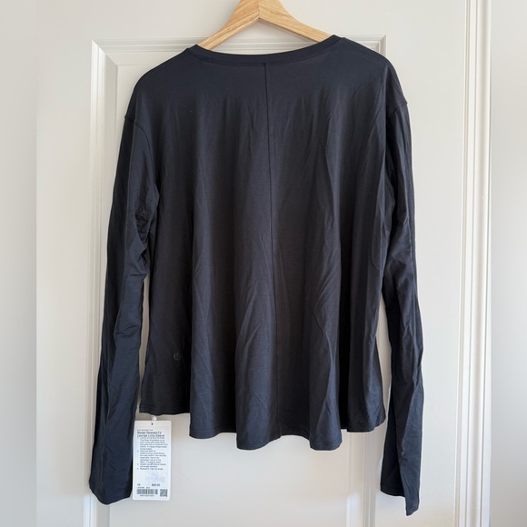 Lululemon Modal Relaxed-Fit Lounge Long-Sleeve Shirt Size 10 Black New - Picture 4 of 5